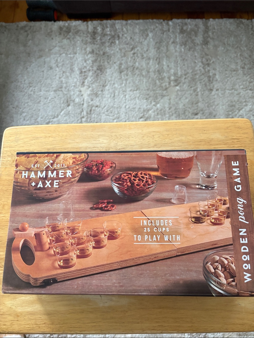 Wooden Pong Game - Natural Wood